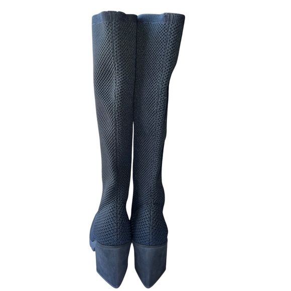 Eileen Fisher Heeled Boots Womens Size 9M Black Stretch Knit Sustainable Design - Picture 5 of 15